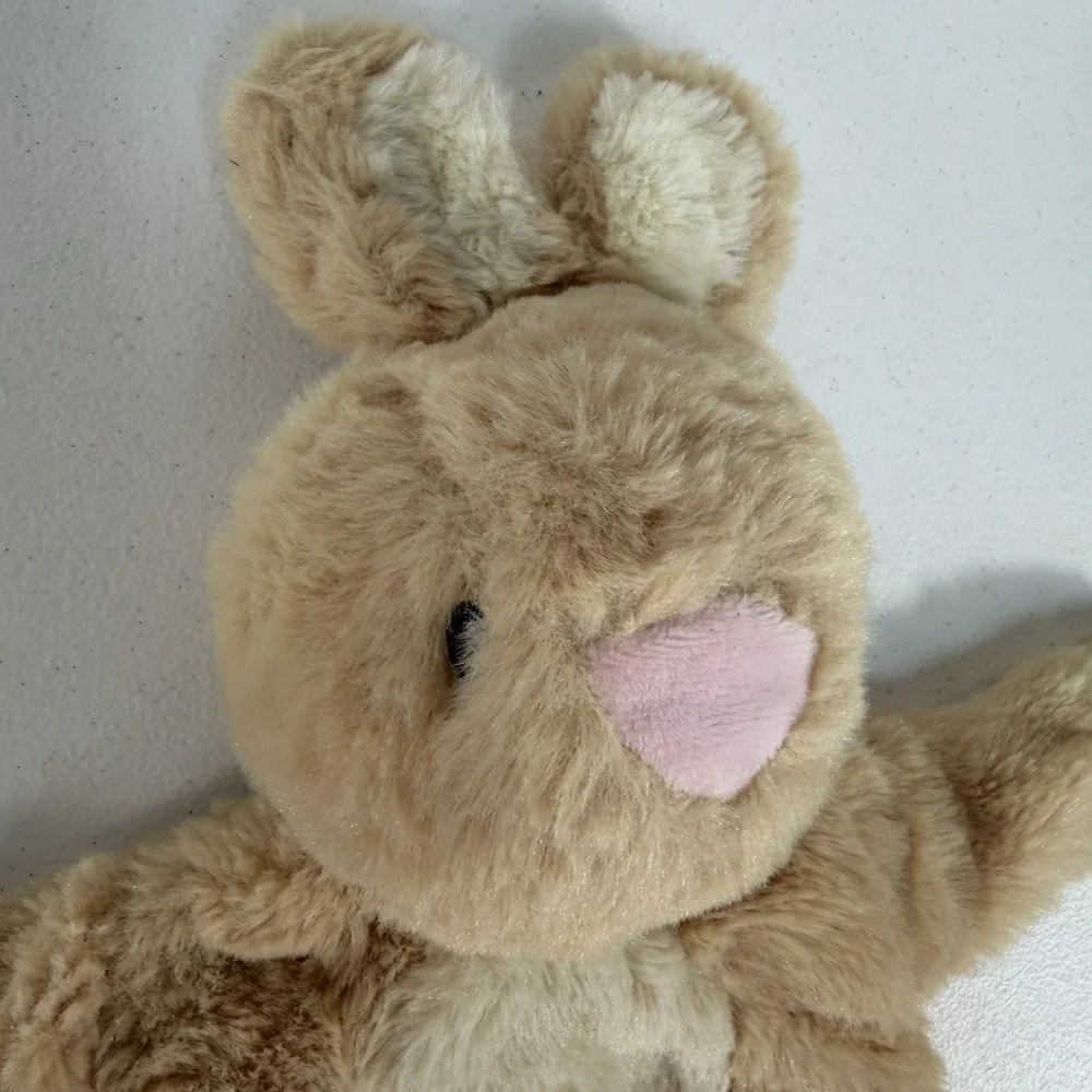 Kellytoy Luxe Bunny Rabbit Plush Security Blanket Tan Lovey Crinkle Easter Plush